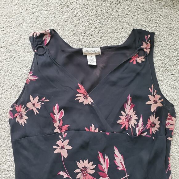 90s Fairy Grunge Whimsigoth Dress 14 Black Floral Grunge Romantic Maxi Silk - Picture 3 of 11